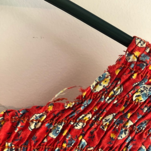 VINTAGE Red Smocked Dress - Picture 7 of 8